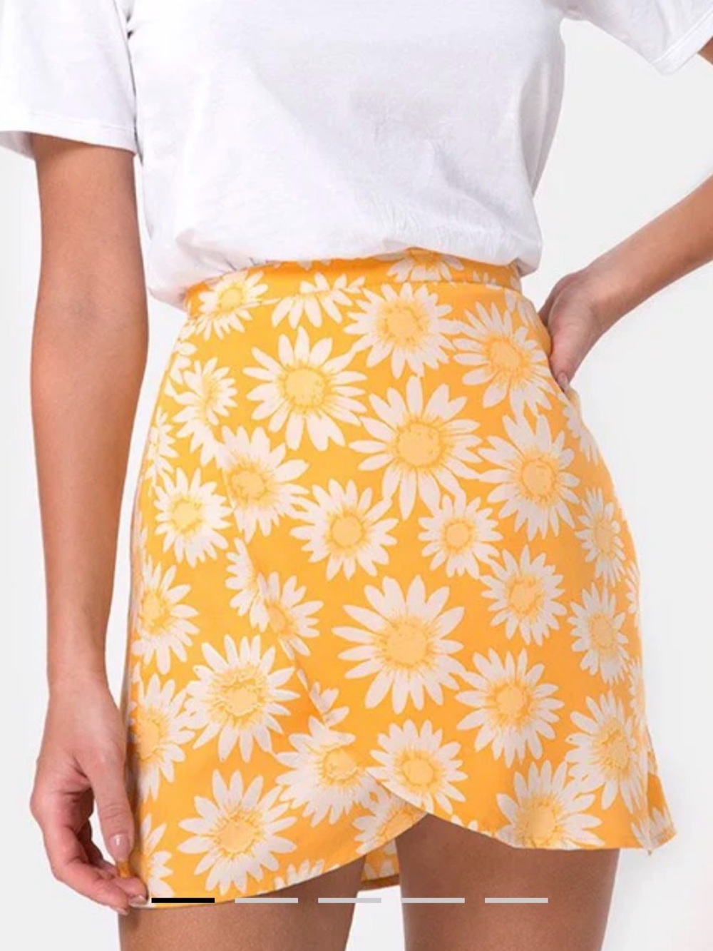 NWT Motel Derla Wrap Skirt in Sunkissed Yellow Floral